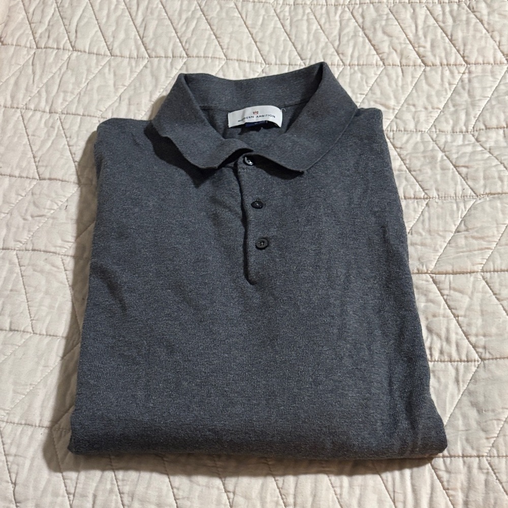 Men's Gray 3-button long sleeve sweater Size XL